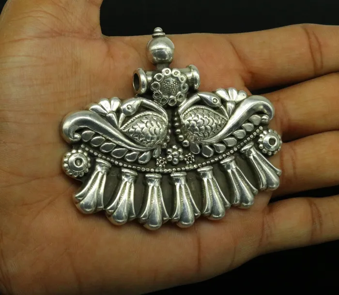 TRIBAL ORNAMENTS Necklaces 925 sterling silver handmade vintage design customized peacock pendant amazing oxidized tribal ethnic jewelry personalized gift nsp403