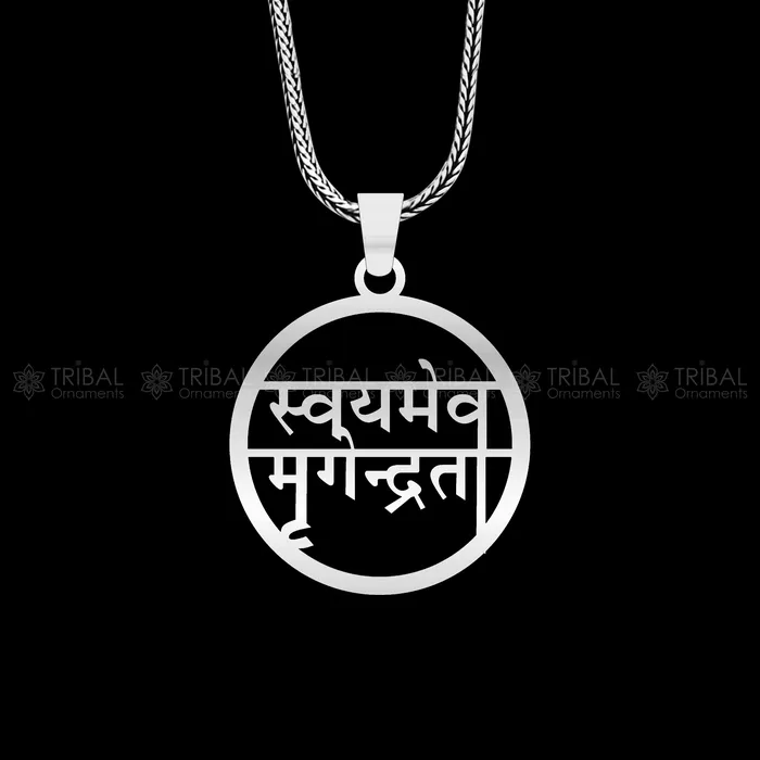 TRIBAL ORNAMENTS Necklaces 925 sterling silver handmand Swayameva mrugendrata pendant nsp896 TRIBAL ORNAMENTS Necklaces 925 sterling silver handmand Swayameva mrugendrata pendant nsp896