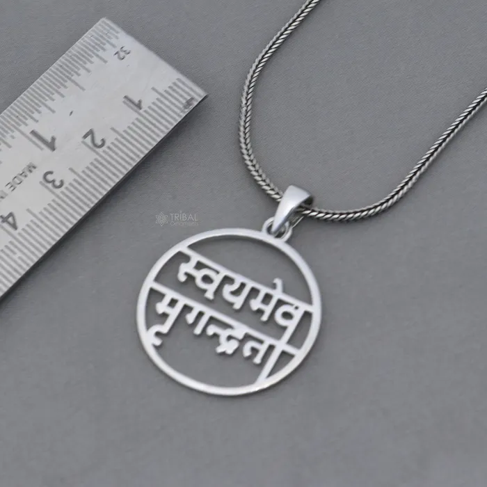 TRIBAL ORNAMENTS Necklaces 925 sterling silver handmand Swayameva mrugendrata pendant nsp896