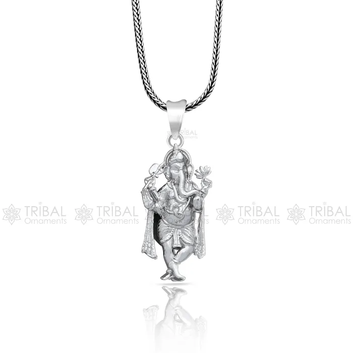 TRIBAL ORNAMENTS Necklaces 925 sterling silver Lord Ganesha standing design pendant necklace Lord Ganesha unique style handmade pendant for unisex gift Nsp829 TRIBAL ORNAMENTS Necklaces 925 sterling silver Lord Ganesha standing design pendant necklace Lord Ganesha unique style handmade pendant for unisex gift Nsp829