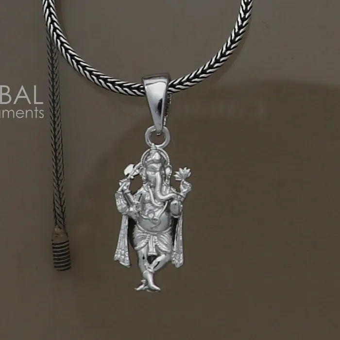 TRIBAL ORNAMENTS Necklaces 925 sterling silver Lord Ganesha standing design pendant necklace Lord Ganesha unique style handmade pendant for unisex gift Nsp829 TRIBAL ORNAMENTS Necklaces 925 sterling silver Lord Ganesha standing design pendant necklace Lord Ganesha unique style handmade pendant for unisex gift Nsp829