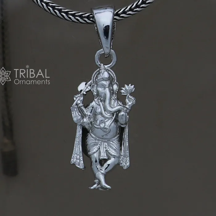 TRIBAL ORNAMENTS Necklaces 925 sterling silver Lord Ganesha standing design pendant necklace Lord Ganesha unique style handmade pendant for unisex gift Nsp829 TRIBAL ORNAMENTS Necklaces 925 sterling silver Lord Ganesha standing design pendant necklace Lord Ganesha unique style handmade pendant for unisex gift Nsp829