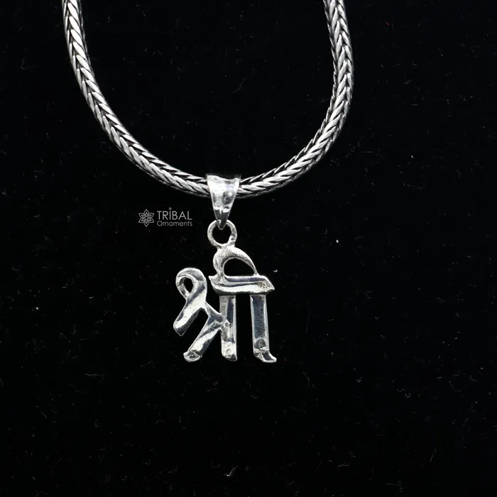 TRIBAL ORNAMENTS Necklaces 925 sterling silver SHRI Pendant powerful Hindu symbol Shree or Shri pendant locket for unisex divine jewelry necklace nsp693 TRIBAL ORNAMENTS Necklaces 925 sterling silver SHRI Pendant powerful Hindu symbol Shree or Shri pendant locket for unisex divine jewelry necklace nsp693