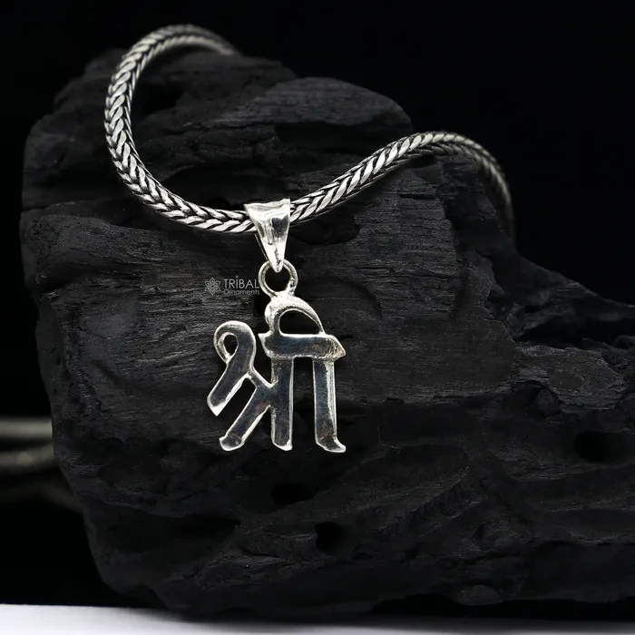 TRIBAL ORNAMENTS Necklaces 925 sterling silver SHRI Pendant powerful Hindu symbol Shree or Shri pendant locket for unisex divine jewelry necklace nsp693 TRIBAL ORNAMENTS Necklaces 925 sterling silver SHRI Pendant powerful Hindu symbol Shree or Shri pendant locket for unisex divine jewelry necklace nsp693