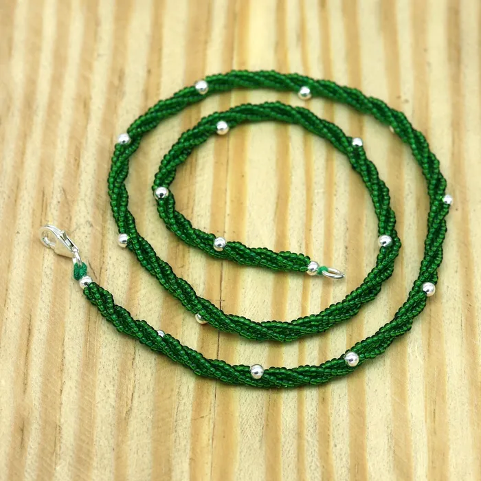 TRIBAL ORNAMENTS Necklaces Elegant custom Necklace with randomly placed silver semiprecious green beads 925 pure silver galaxy necklace triple chain necklace set133 TRIBAL ORNAMENTS Necklaces Elegant custom Necklace with randomly placed silver semiprecious green beads 925 pure silver galaxy necklace triple chain necklace set133