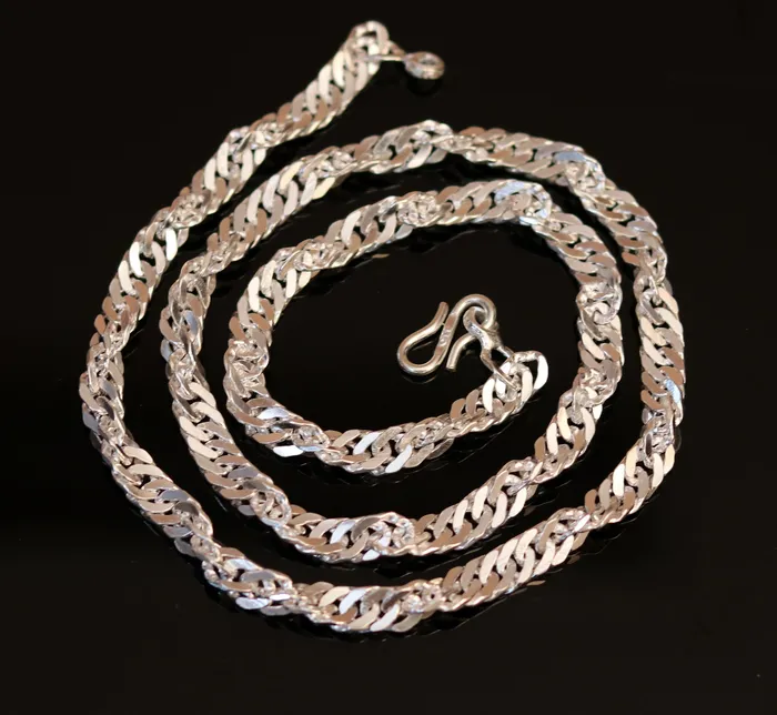 TRIBAL ORNAMENTS Necklaces Handmade sterling silver twisted design solid 24 inches long chain necklace for unisex amazing stylish gorgeous gifting necklace ch73 TRIBAL ORNAMENTS Necklaces Handmade sterling silver twisted design solid 24 inches long chain necklace for unisex amazing stylish gorgeous gifting necklace ch73