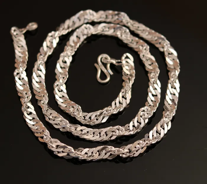 TRIBAL ORNAMENTS Necklaces Handmade sterling silver twisted design solid 24 inches long chain necklace for unisex amazing stylish gorgeous gifting necklace ch73 TRIBAL ORNAMENTS Necklaces Handmade sterling silver twisted design solid 24 inches long chain necklace for unisex amazing stylish gorgeous gifting necklace ch73