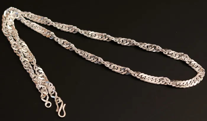 TRIBAL ORNAMENTS Necklaces Handmade sterling silver twisted design solid 24 inches long chain necklace for unisex amazing stylish gorgeous gifting necklace ch73 TRIBAL ORNAMENTS Necklaces Handmade sterling silver twisted design solid 24 inches long chain necklace for unisex amazing stylish gorgeous gifting necklace ch73
