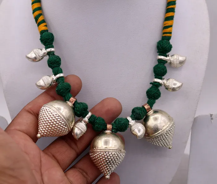 TRIBAL ORNAMENTS Necklaces Indian tribal handmade sterling silver gorgeous necklace vintage antique stylish tribal necklace belly dance jewelry set31
