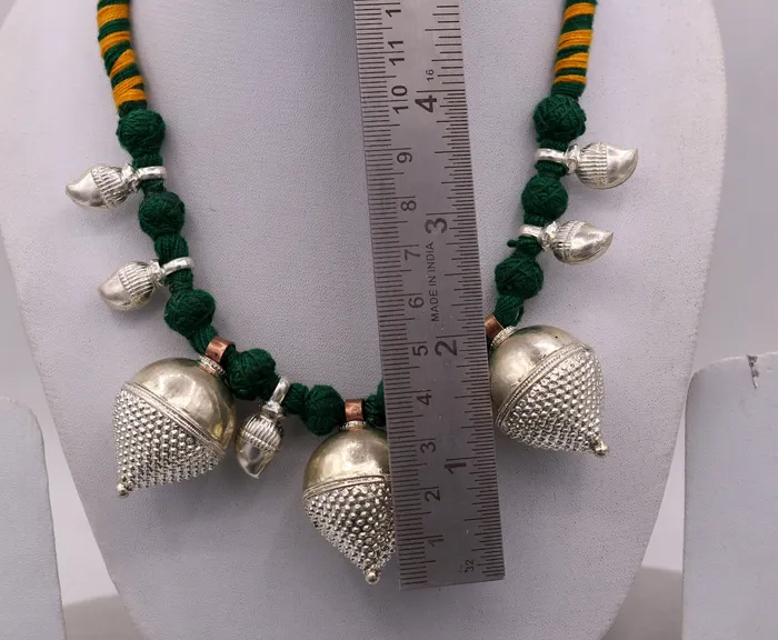 TRIBAL ORNAMENTS Necklaces Indian tribal handmade sterling silver gorgeous necklace vintage antique stylish tribal necklace belly dance jewelry set31