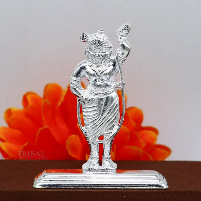 TRIBAL ORNAMENTS Necklaces Silver lord krishna narayan avtar shri Nathji statue figurine solid silver article best gift for dcor your car front for blessing art455