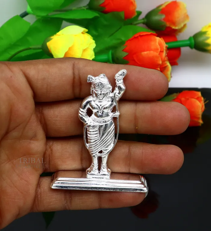TRIBAL ORNAMENTS Necklaces Silver lord krishna narayan avtar shri Nathji statue figurine solid silver article best gift for dcor your car front for blessing art455
