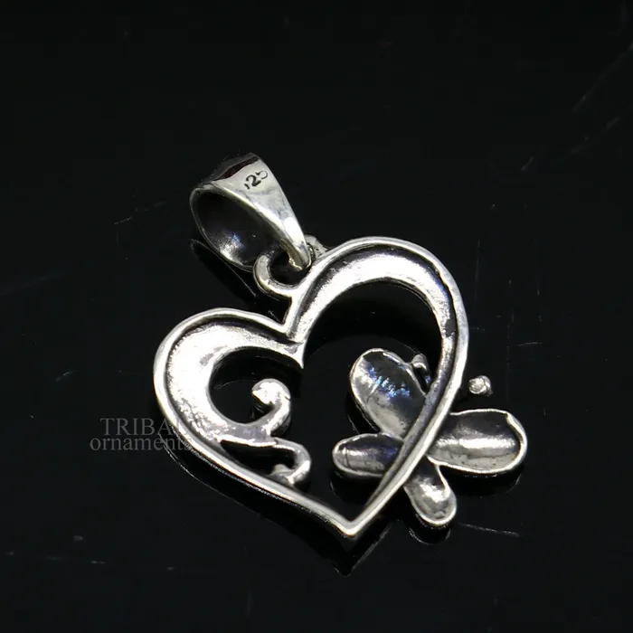 TRIBAL ORNAMENTS Necklaces solid 925 sterling silver heart pendant excellent unique design stylish unisex personalized gift pendant jewelry ssp1690