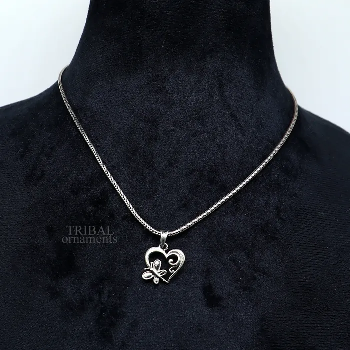 TRIBAL ORNAMENTS Necklaces solid 925 sterling silver heart pendant excellent unique design stylish unisex personalized gift pendant jewelry ssp1690