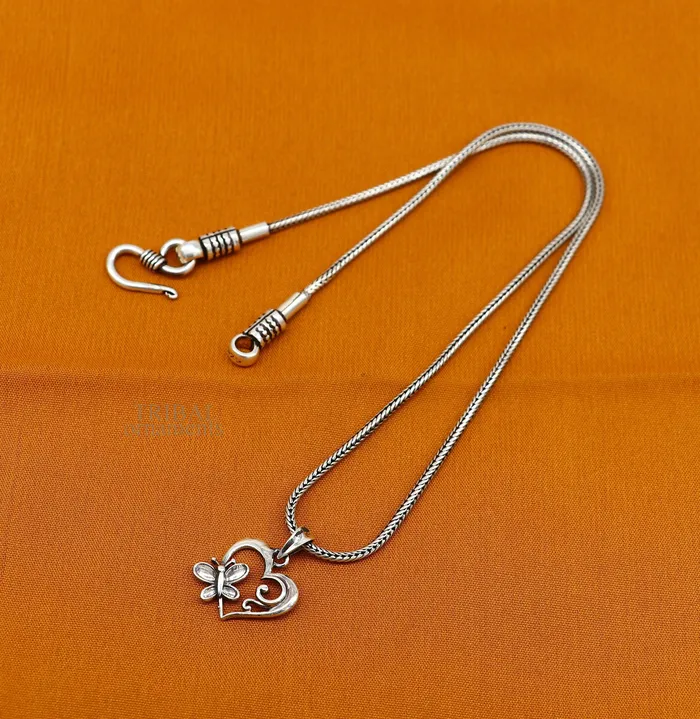 TRIBAL ORNAMENTS Necklaces solid 925 sterling silver heart pendant excellent unique design stylish unisex personalized gift pendant jewelry ssp1690
