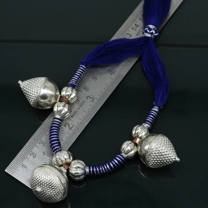 TRIBAL ORNAMENTS Necklaces Solid sterling silver gorgeous vintage tribal Indian traditional look necklace stylish choker necklace belly dance jewelry set179
