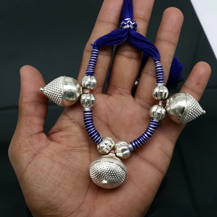 TRIBAL ORNAMENTS Necklaces Solid sterling silver gorgeous vintage tribal Indian traditional look necklace stylish choker necklace belly dance jewelry set179