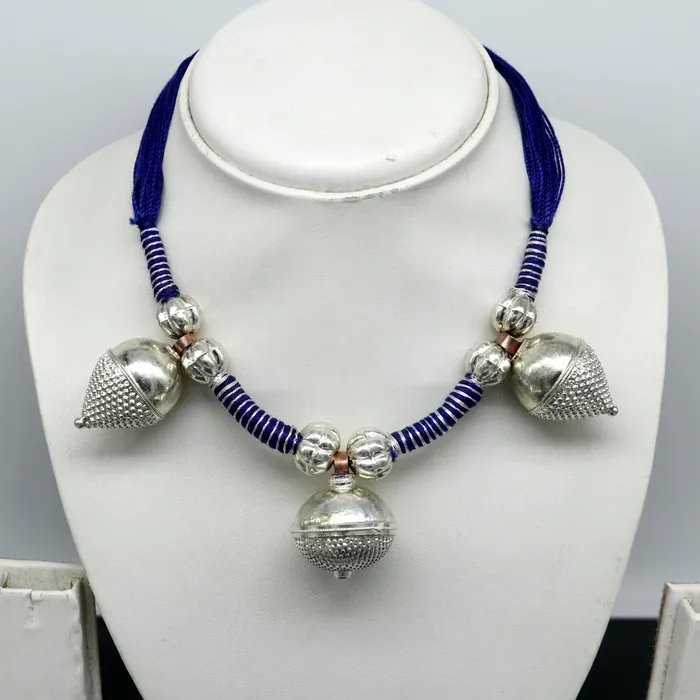 TRIBAL ORNAMENTS Necklaces Solid sterling silver gorgeous vintage tribal Indian traditional look necklace stylish choker necklace belly dance jewelry set179