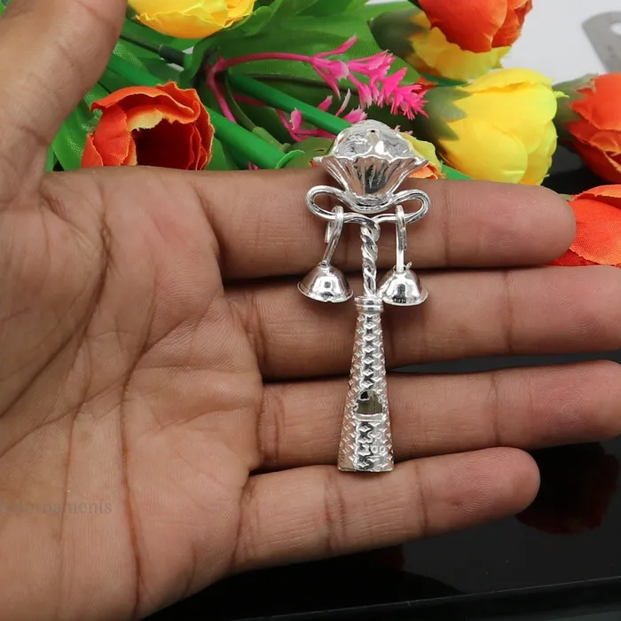TRIBAL ORNAMENTS Necklaces Solid sterling silver handmade design new born baby gifting bells toy baby krishna gifting toy silver whistle silver temple article su409 TRIBAL ORNAMENTS Necklaces Solid sterling silver handmade design new born baby gifting bells toy baby krishna gifting toy silver whistle silver temple article su409