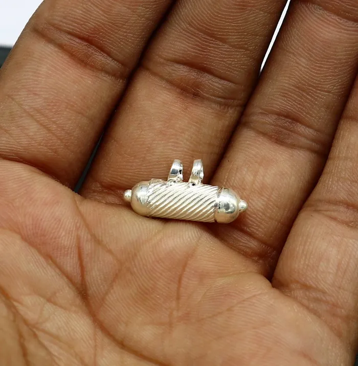 TRIBAL ORNAMENTS Necklaces Solid sterling silver handmade gorgeous round shape vintage amulet box pendant mantra box silver tabiz kavacham tribal jewelry ssp684