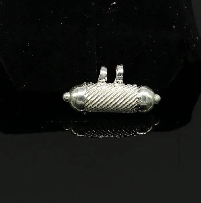 TRIBAL ORNAMENTS Necklaces Solid sterling silver handmade gorgeous round shape vintage amulet box pendant mantra box silver tabiz kavacham tribal jewelry ssp684