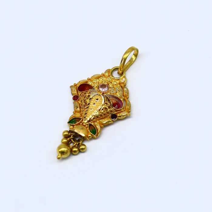 TRIBAL ORNAMENTS Necklaces Traditional cultural filigree work trendy 22kt yellow gold functional pendant amazing ethnic brides pendant jewelry gp28