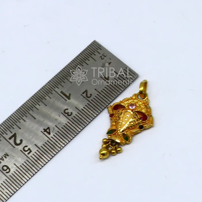TRIBAL ORNAMENTS Necklaces Traditional cultural filigree work trendy 22kt yellow gold functional pendant amazing ethnic brides pendant jewelry gp28