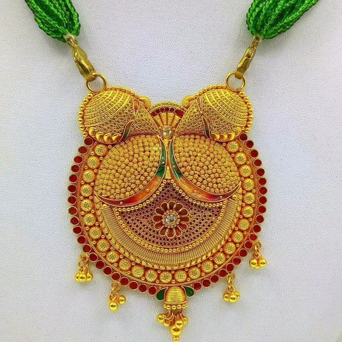 TRIBAL ORNAMENTS Necklaces Vintage antique handmade 22k yellow gold filigree work fabulous pendant necklace with awesome meenakari color enamel design mangalsutra TRIBAL ORNAMENTS Necklaces Vintage antique handmade 22k yellow gold filigree work fabulous pendant necklace with awesome meenakari color enamel design mangalsutra