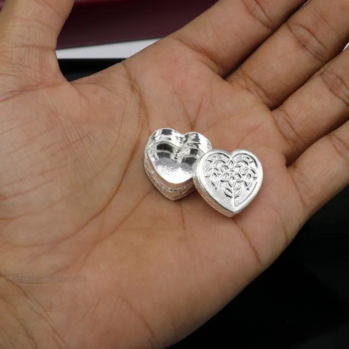 TRIBAL ORNAMENTS Rings 925 sterling silver trinket box kajal boxcasket box bridal heart shape box collection container box eyeliner box gifting art stb172