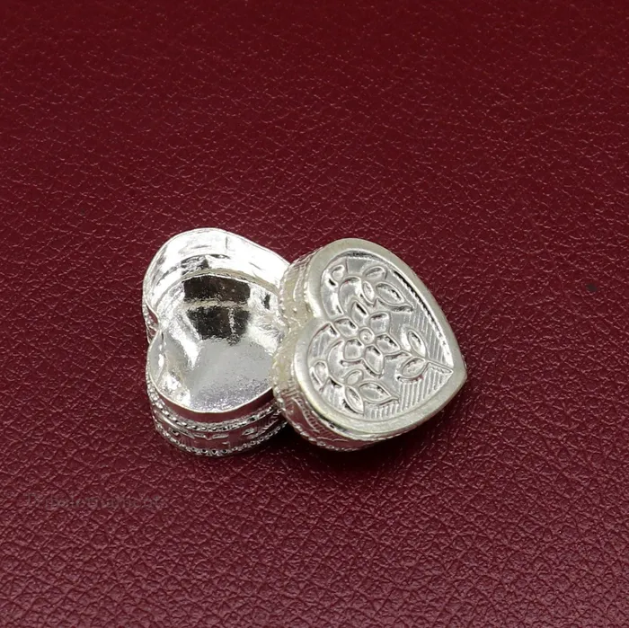 TRIBAL ORNAMENTS Rings 925 sterling silver trinket box kajal boxcasket box bridal heart shape box collection container box eyeliner box gifting art stb172