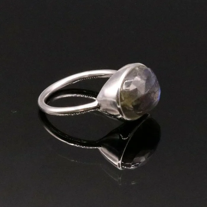 TRIBAL ORNAMENTS Rings Excellent blue fire labradorite stone 925 solid silver ring unisex band sr152 TRIBAL ORNAMENTS Rings Excellent blue fire labradorite stone 925 solid silver ring unisex band sr152