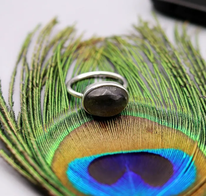 TRIBAL ORNAMENTS Rings Excellent blue fire labradorite stone 925 solid silver ring unisex band sr152 TRIBAL ORNAMENTS Rings Excellent blue fire labradorite stone 925 solid silver ring unisex band sr152