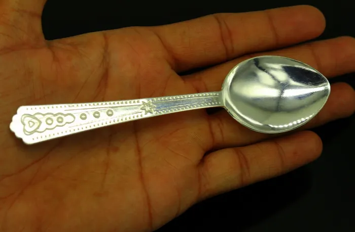 TRIBAL ORNAMENTS Rings Pure sterling silver handmade solid silver spoon kitchen utensils vessels silver has antibacterial properties keep stay healthy sv57