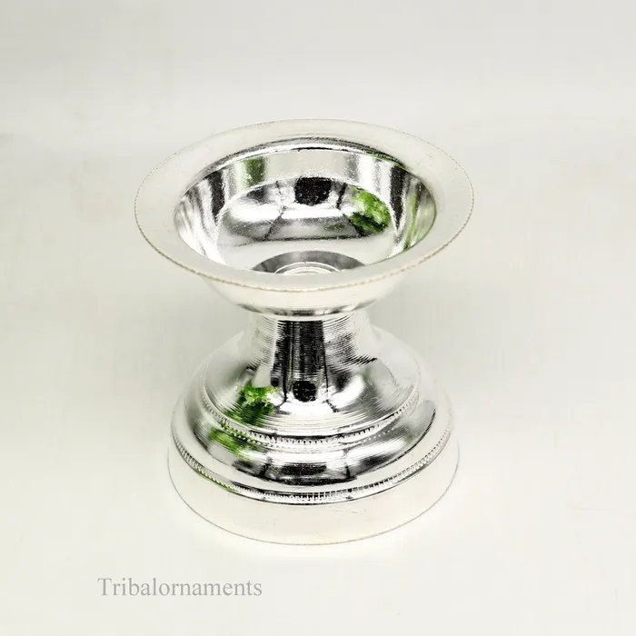 TRIBAL ORNAMENTS Rings solid sterling silver handmade elegant oil lamp silver home temple utensils silver diya deepak silver utensil silver puja article su403 TRIBAL ORNAMENTS Rings solid sterling silver handmade elegant oil lamp silver home temple utensils silver diya deepak silver utensil silver puja article su403