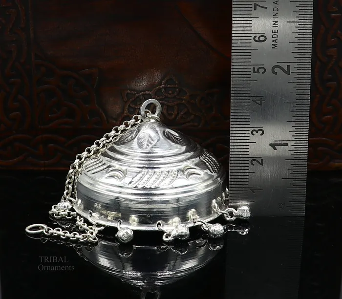 TRIBAL ORNAMENTS Solid Silver chattar or chhatra silver umbrella god temple art Gorgeous hand craved Solid silver temple article temple utensils su628 Rings