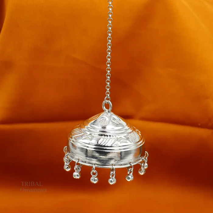 TRIBAL ORNAMENTS Solid Silver chattar or chhatra silver umbrella god temple art Gorgeous hand craved Solid silver temple article temple utensils su628 Rings