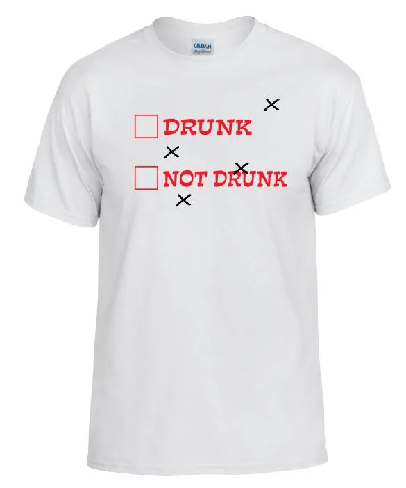 TS58 Drunk Not Drunk White TShirt Sand Dollar Sales Rings