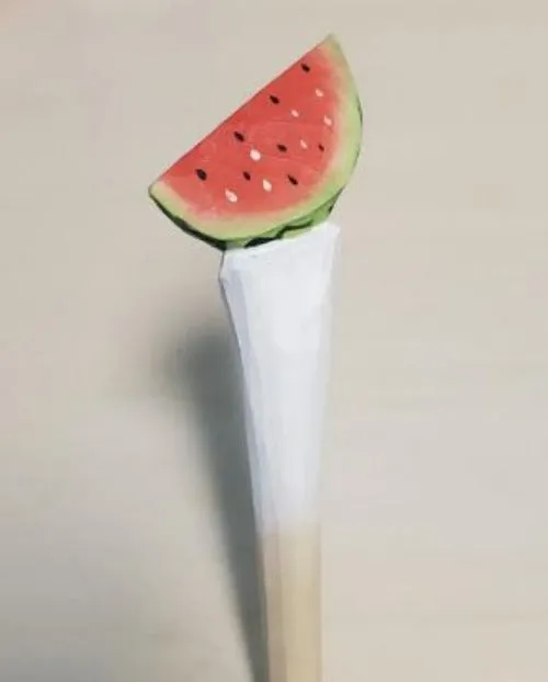 V112 Watermelon Slice Wood Pen POLLY Earrings