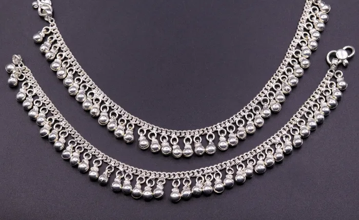 Vintage antique style sterling silver handmade solid chain ankle bracelet with amazing noisy jingle bells belly genuine jewelry ank12 TRIBAL ORNAMENTS Bracelets Vintage antique style sterling silver handmade solid chain ankle bracelet with amazing noisy jingle bells belly genuine jewelry ank12 TRIBAL ORNAMENTS Bracelets