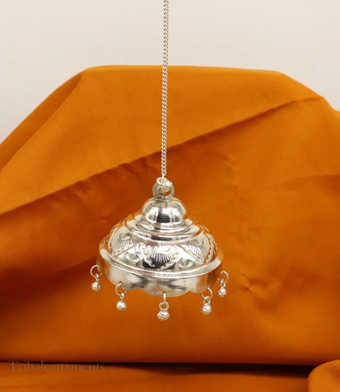 Vintage design solid Silver chattar or chhatra silver umbrella god temple art Gorgeous hand craved Solid silver temple article su516 TRIBAL ORNAMENTS Rings