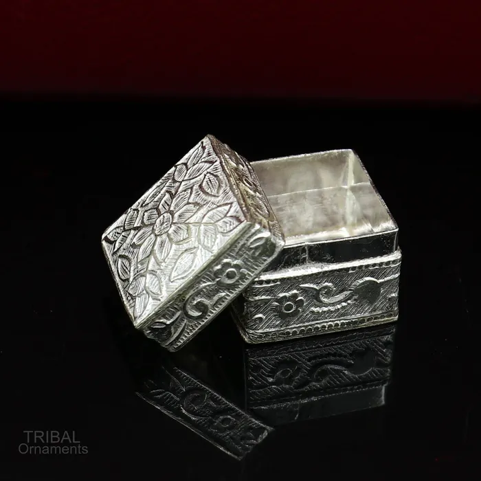 vintage style small bridal queen sterling silver trinket box or eyes kajal box container box small jewelry box bridal art gifting stb129 TRIBAL ORNAMENTS Earrings vintage style small bridal queen sterling silver trinket box or eyes kajal box container box small jewelry box bridal art gifting stb129 TRIBAL ORNAMENTS Earrings