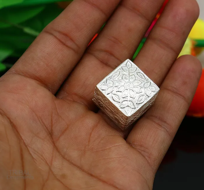 vintage style small bridal queen sterling silver trinket box or eyes kajal box container box small jewelry box bridal art gifting stb129 TRIBAL ORNAMENTS Earrings