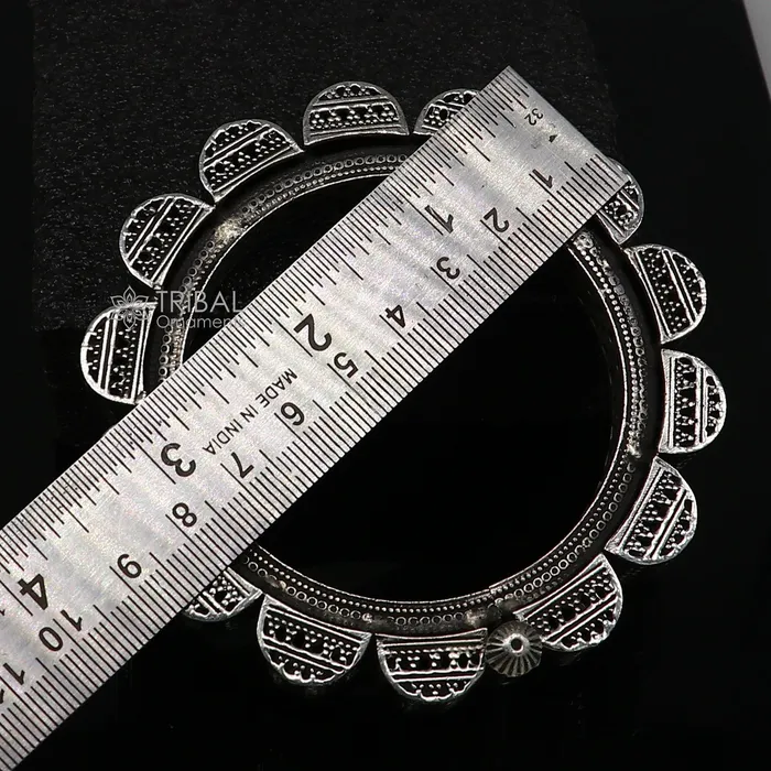 Vintage trendy style 925 sterling silver handmade unique tribal cultural bangle bracelet kada wedding tribal Navaratri dance jewelry nsk751 TRIBAL ORNAMENTS Bracelets