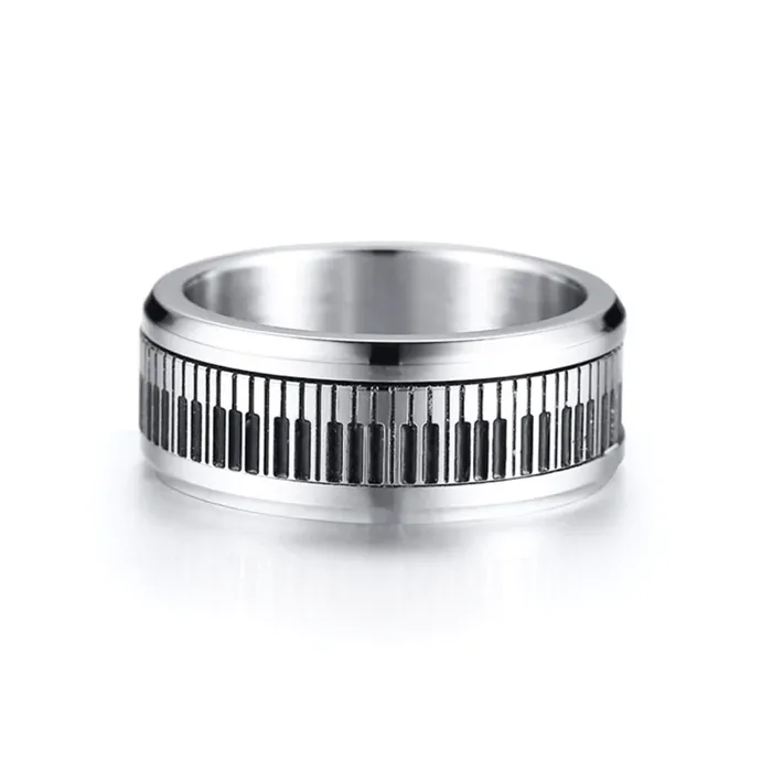 VNOX official store Rings Fidget Spinner Piano Fashion Ring