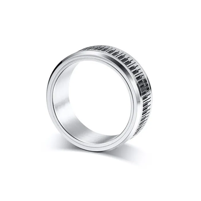 VNOX official store Rings Fidget Spinner Piano Fashion Ring
