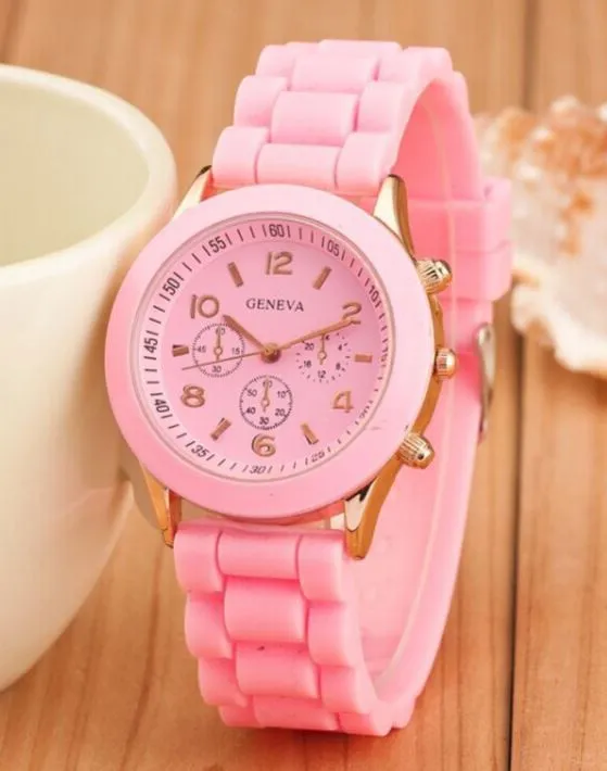 Watches polly W337 Pink Silicone Collection Quartz Watch