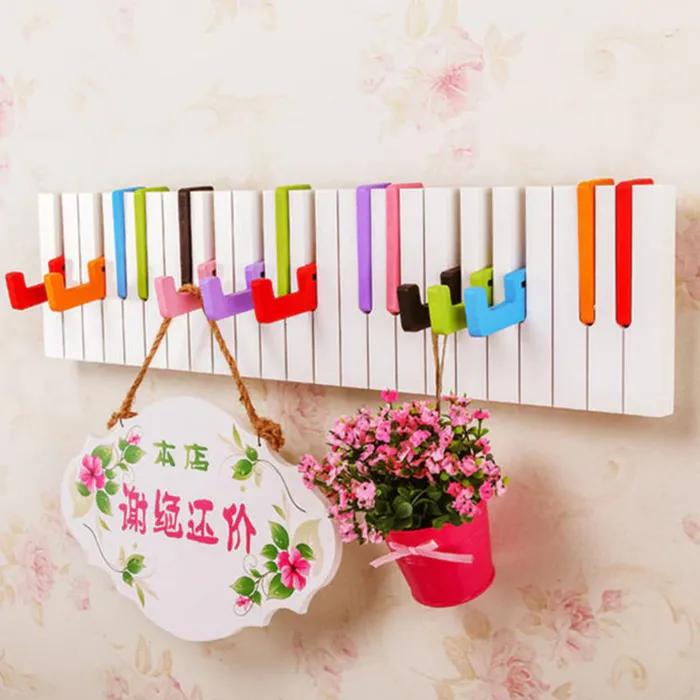 WZB Global Store Earrings Piano Keyboard Wall Hooks